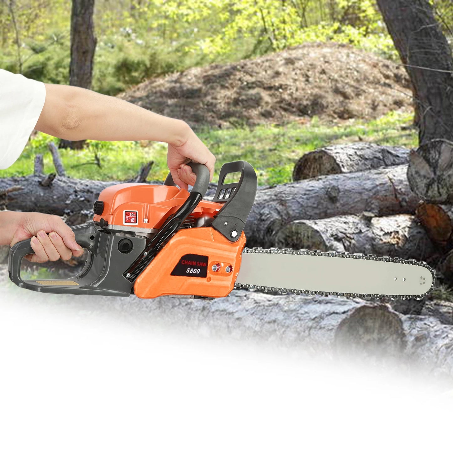 1 Set 58cc 20 Inch Gasoline Chainsaw Multifunctional High Power Gas-powered Fast Cutting Labor-saving Gas Sawing Handheld Cuttin