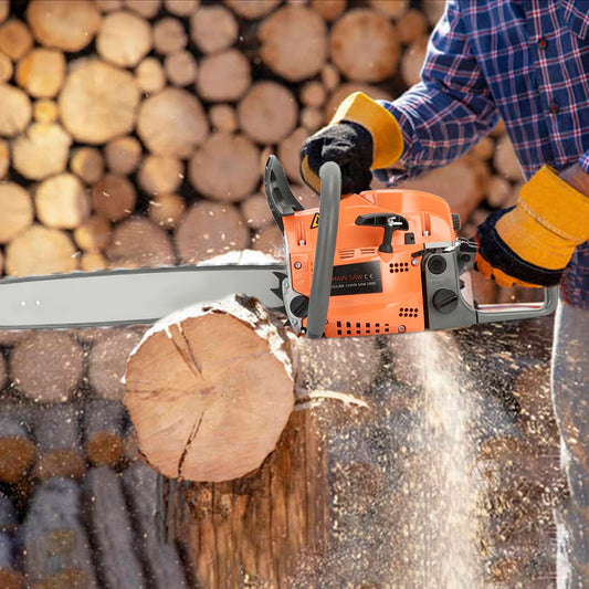 1 Set 58cc 20 Inch Gasoline Chainsaw Multifunctional High Power Gas-powered Fast Cutting Labor-saving Gas Sawing Handheld Cuttin